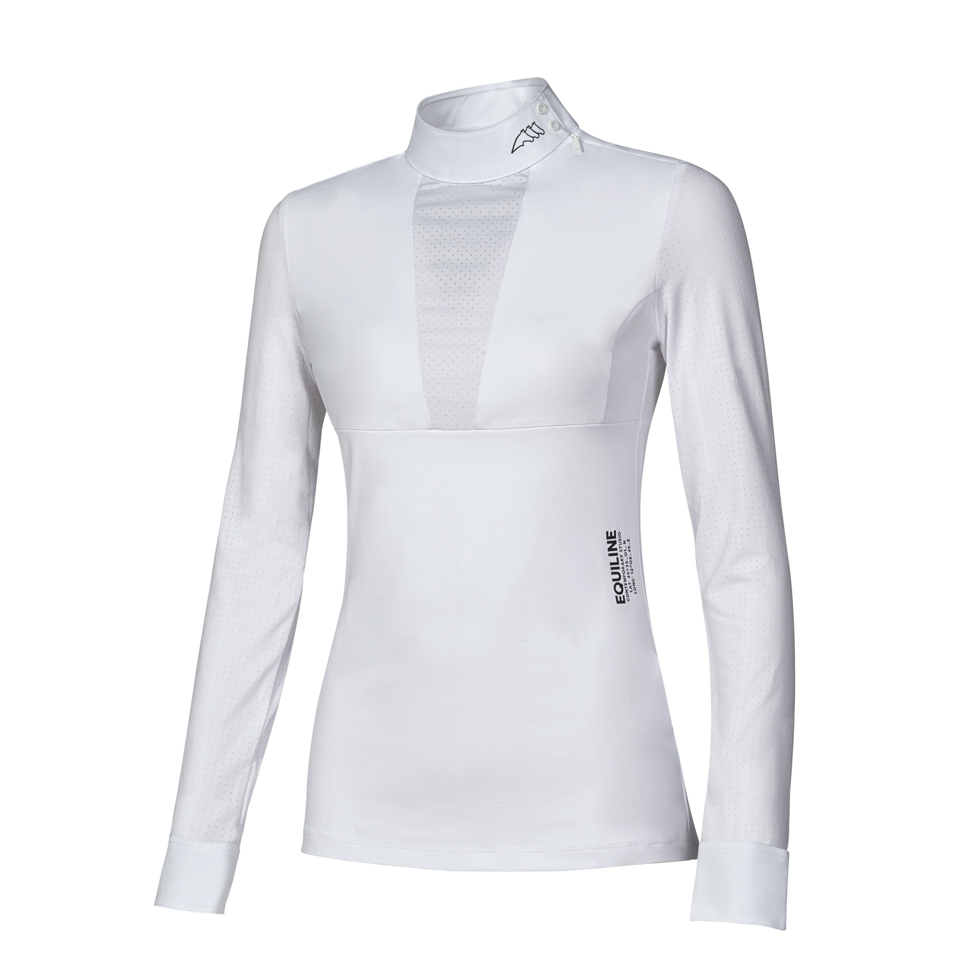 Equiline Womens Long Sleeved Competition Polo Charmainc - Royal Equestrian