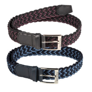 Equiline red and black & blue and black braided belts