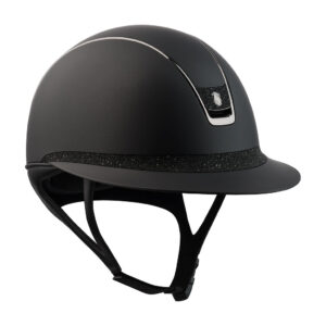 Black Samshield Miss Shield matte helmet with crystal fabric trim