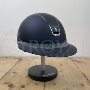 Samshield 2.0 Miss Shield Shadowmatt Helmet - Crystal Fabric Ocean Depth  Frontal Band & Blazon