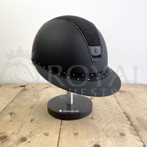 Samshield 2.0 Miss Shield Shadowmatt Helmet - Alcantara Top - Comet Lite Frontal Band - 300 Swarovski Matte Trim & Blazon