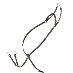 Equiline Five Point Leather Breastplate with Elastic