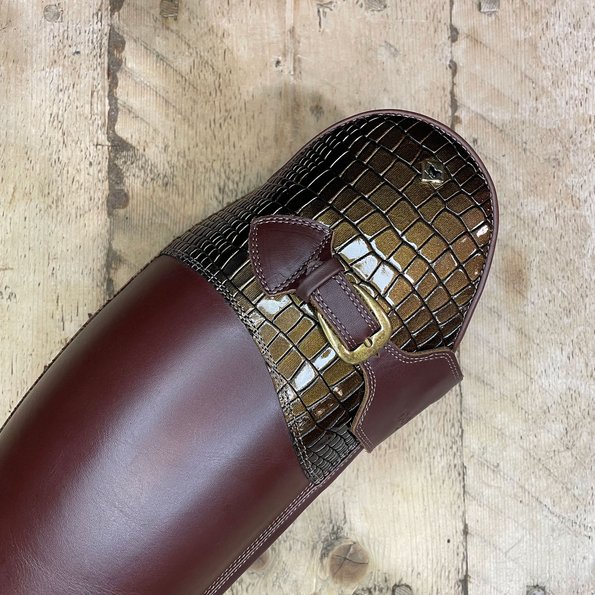 De Niro S5601/D Brown Polo Boots - G11 Cocco Bronzo Top - Image 2