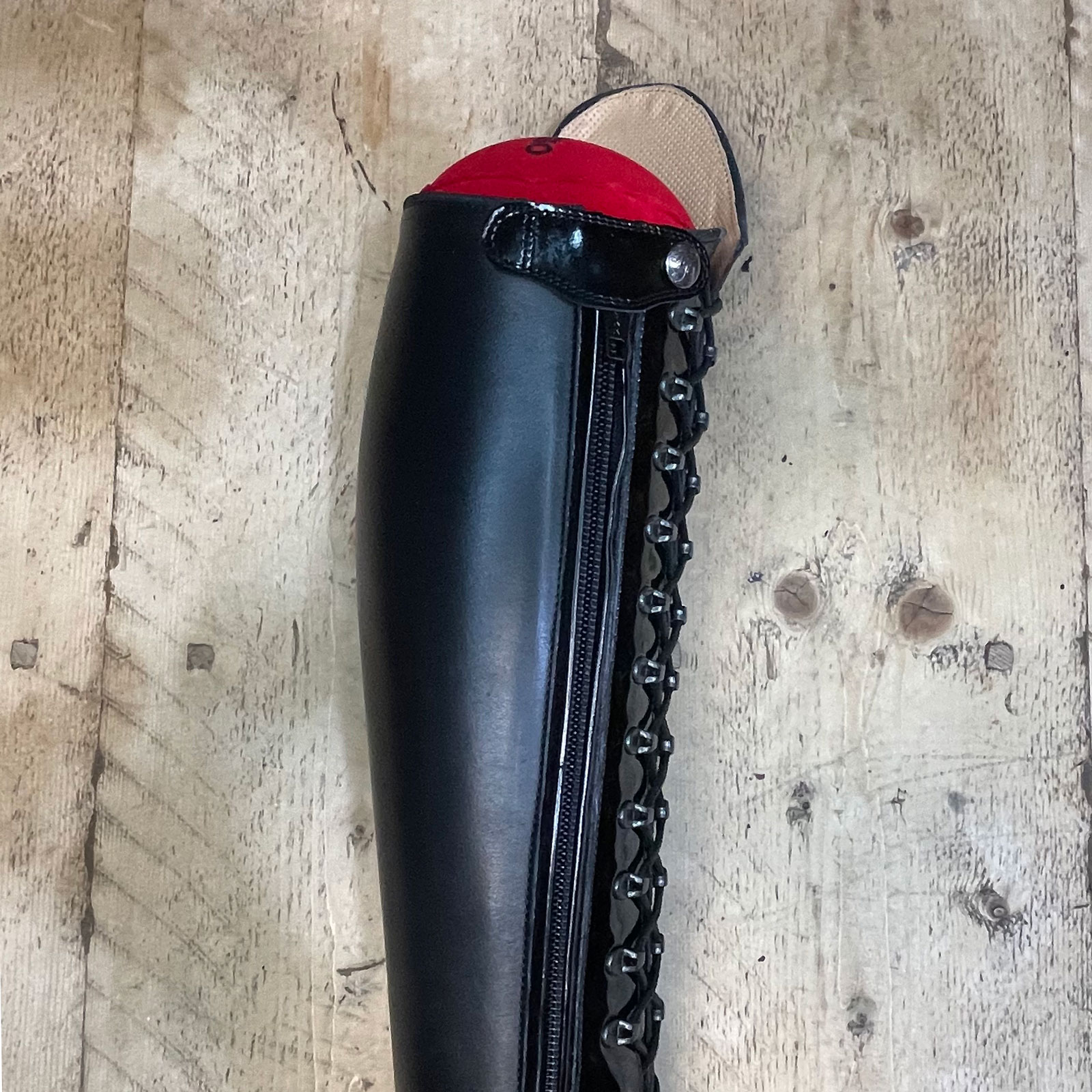 Sergio Grasso Patent Black Arena Boots - Black Glitter Top 5 & Swarovski - Image 4