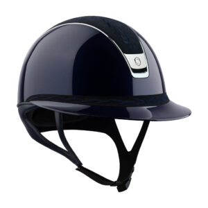 Samshield 2.0 Miss Shield Glossy Helmet - Flower Embroidery - Chrome Trim & Blazon