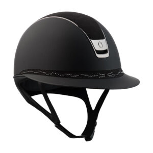 Samshield 2.0 Miss Shield Shadowmatt Helmet - Alcantara Top - Flower Swarovski Frontal Band