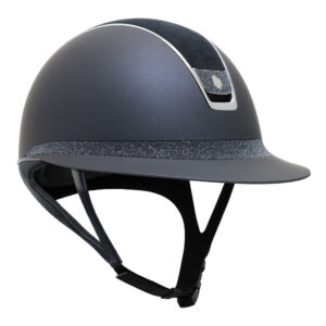 Samshield 2.0 Miss Shield Shadowmatt Helmet - Alcantara Top - Crystal Fabric Frontal Band + Blazon