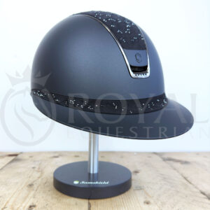 Samshield 2.0 Miss Shield Shadowmatt Helmet - Crystal Leaf - Matte Blazon & Black Chrome 5 Swarovski