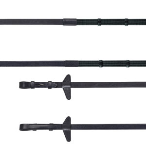 Equiline 5/8" Continental Web Reins with Leather Stoppers