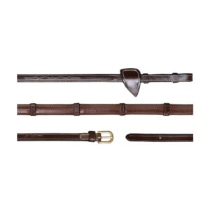 Dy'on D Collection 1/2" Rubber Reins with 7 Leather Loops