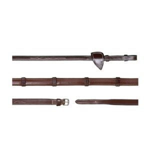 Dy'on US Collection 1/2" Rubber Reins with 7 Leather Loops