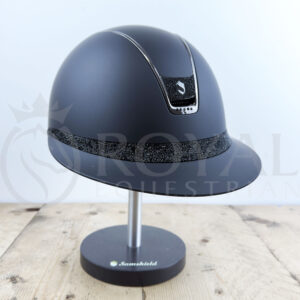 Samshield 2.0 Miss Shield Shadowmatt Helmet - Crystal Blazon - 5 Swarovski Trim - Ultra Fine Rocks Frontal Band