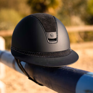 Samshield 2.0 Miss Shield Shadowmatt Helmet - Alcantara Top - Tiara Frontal Band - Matte 300 Swarovski