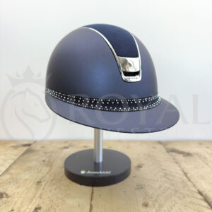 Samshield 2.0 Miss Shield Shadowmatt Helmet - Alcantara Top - Holographic Crystal Tiara Frontal Band - 5 Swarovski