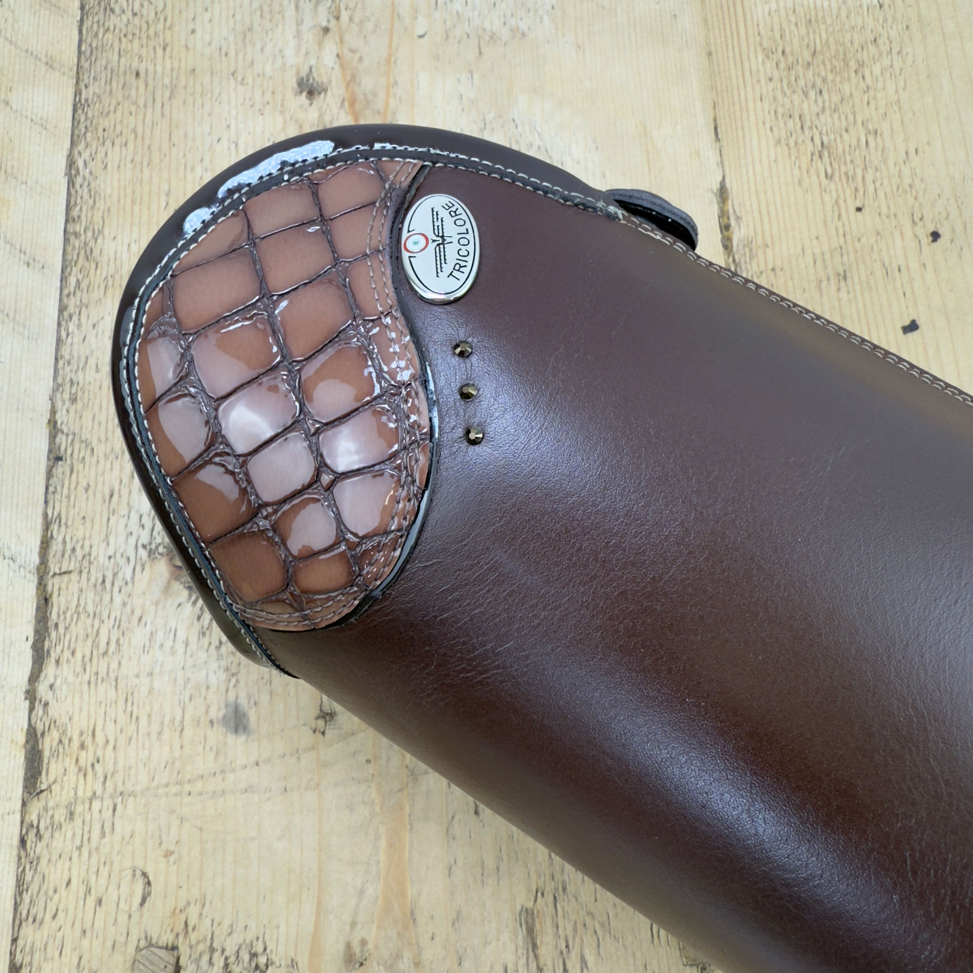 De Niro Salentino Smooth Brown Riding Boots - Lucidi Bistro Top - Image 5