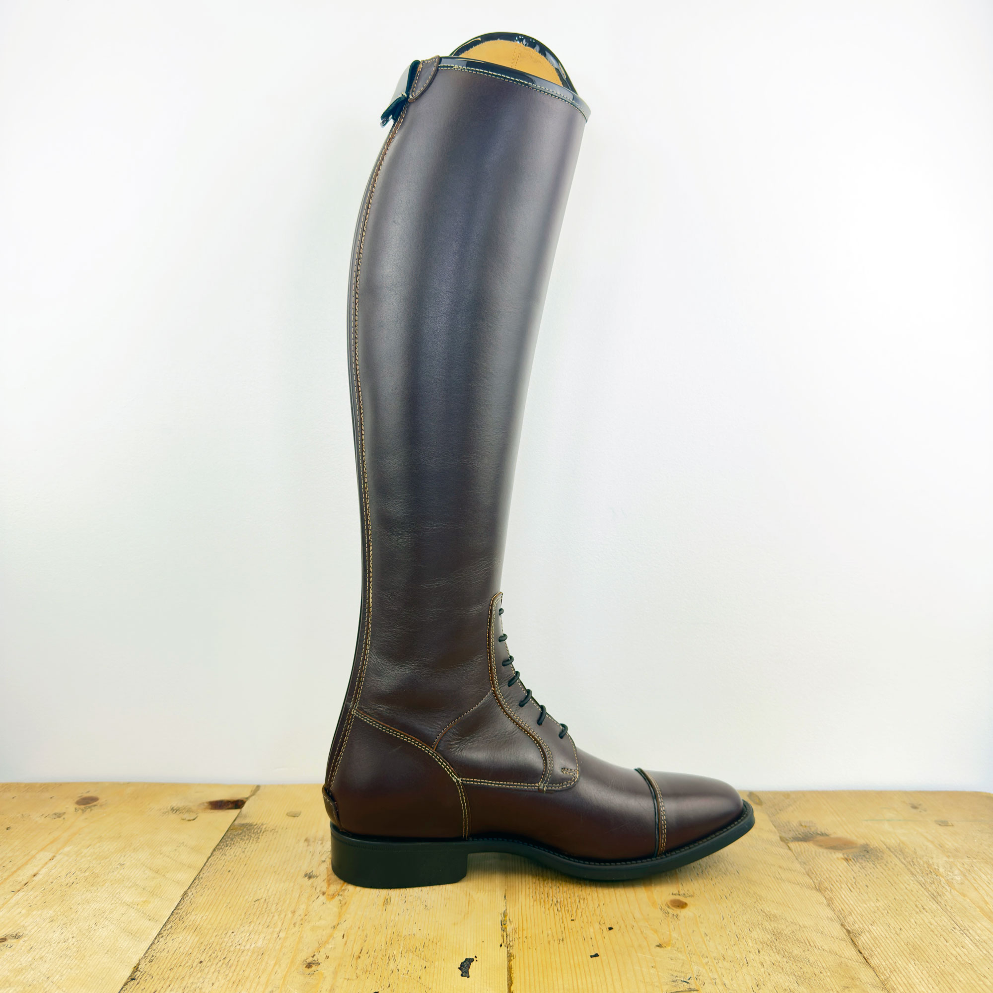 De Niro Salentino Smooth Brown Riding Boots - Lucidi Bistro Top - Image 4
