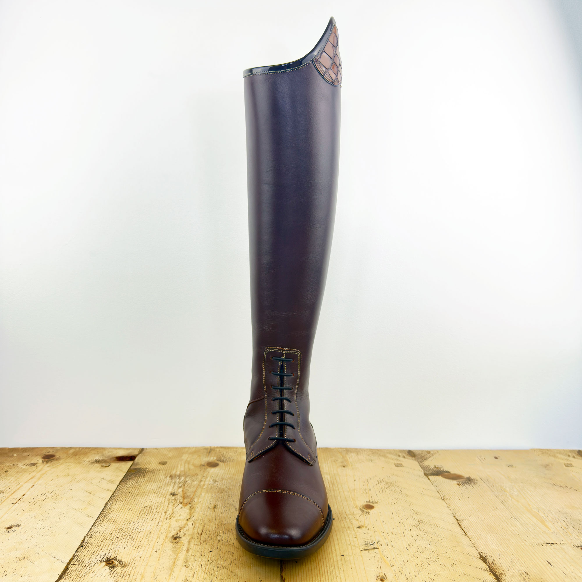 De Niro Salentino Smooth Brown Riding Boots - Lucidi Bistro Top - Image 3