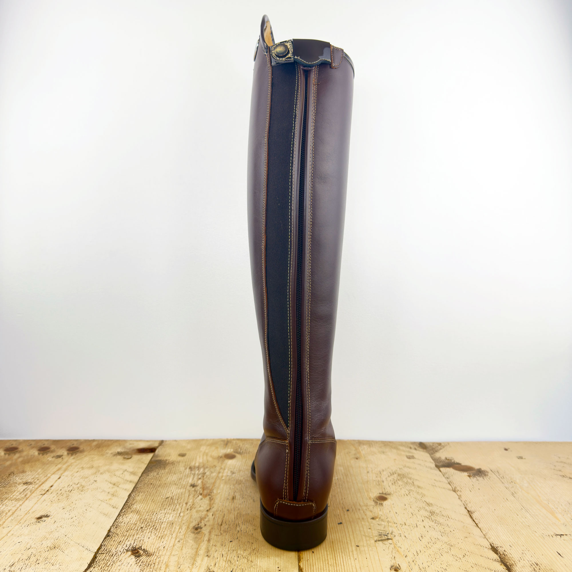 De Niro Salentino Smooth Brown Riding Boots - Lucidi Bistro Top - Image 6