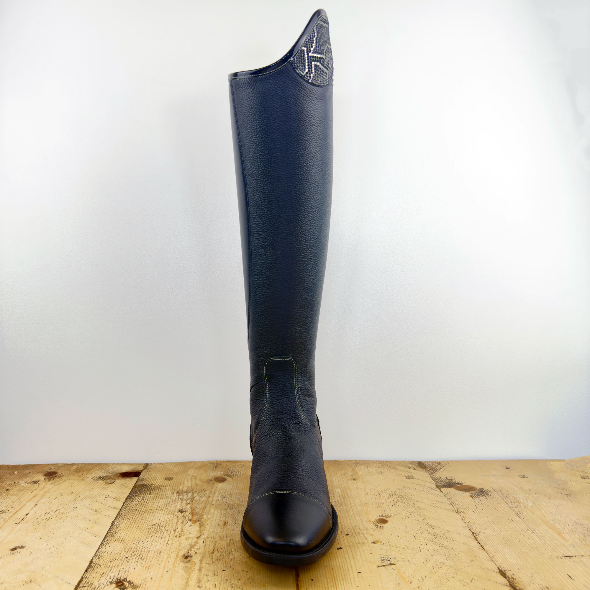 De Niro Salentino Quick Black Riding Boots - Regal Silver Top - Image 4