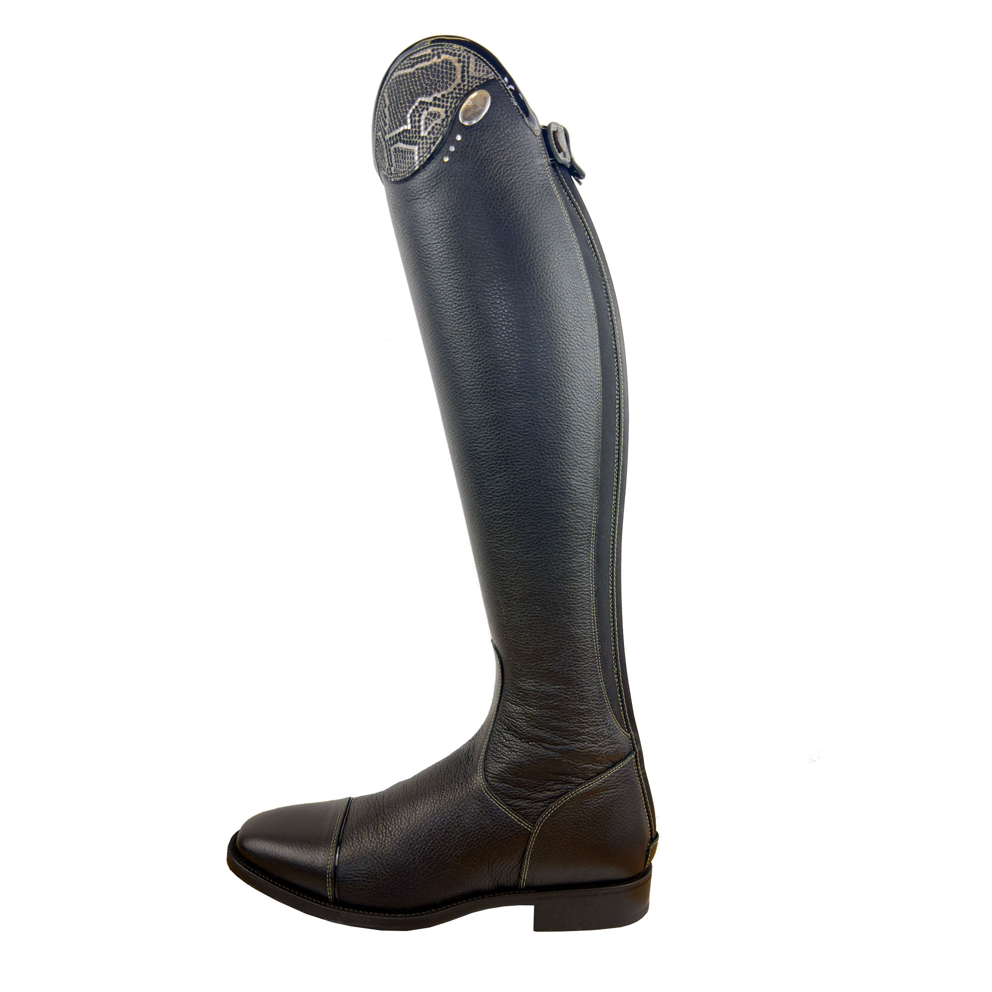 De Niro Salentino Quick Black Riding Boots - Regal Silver Top