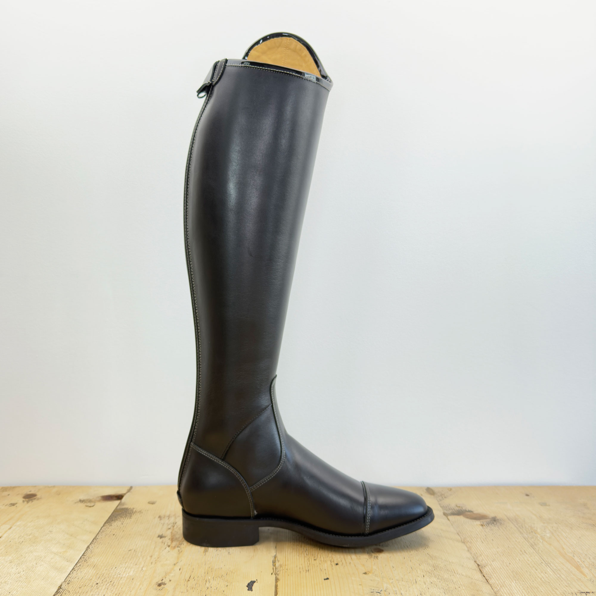 De Niro Salentino Smooth Black Riding Boots - Ice Notte Top - Image 4