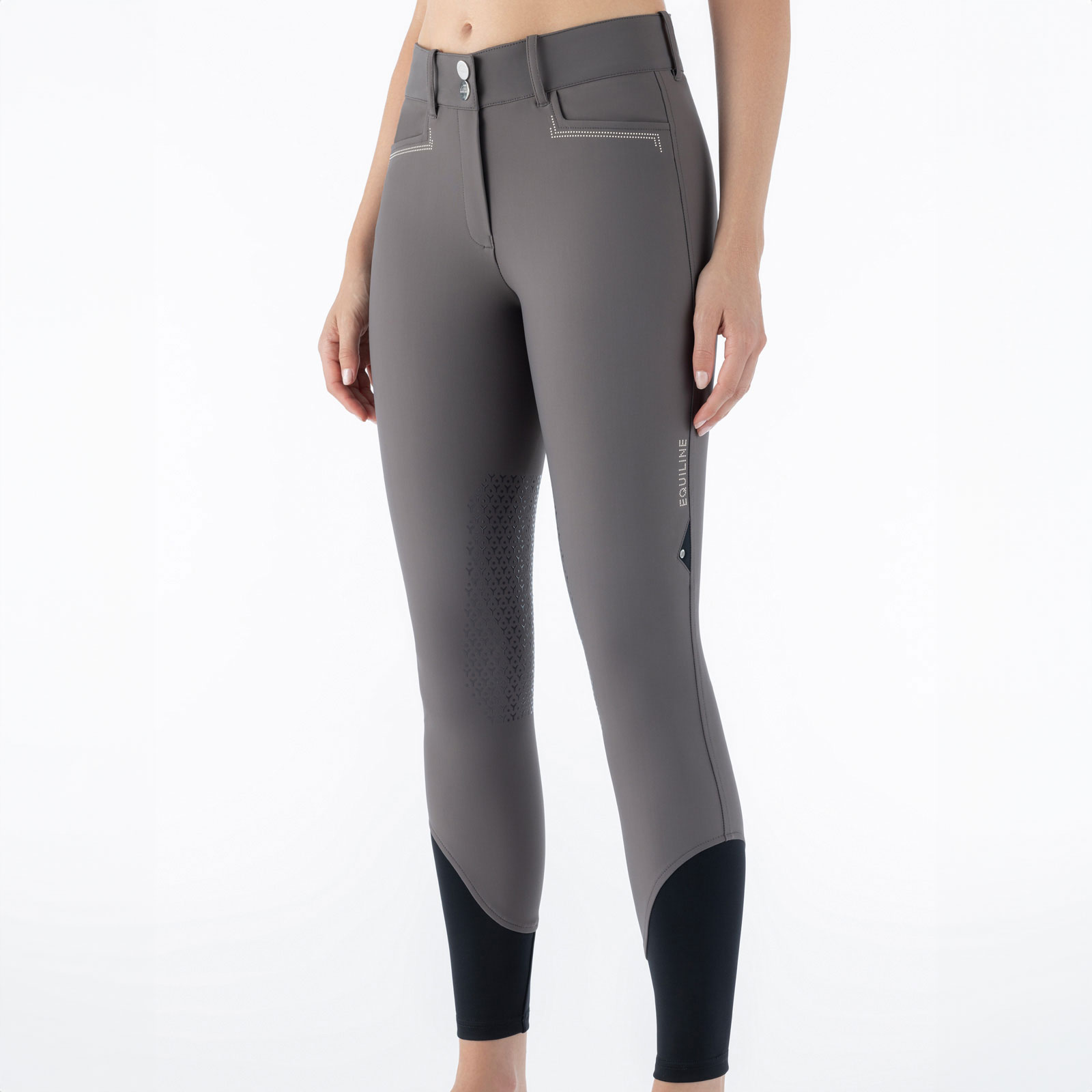 Equiline Womens High Waist Knee Grip Breeches Elver - Mud