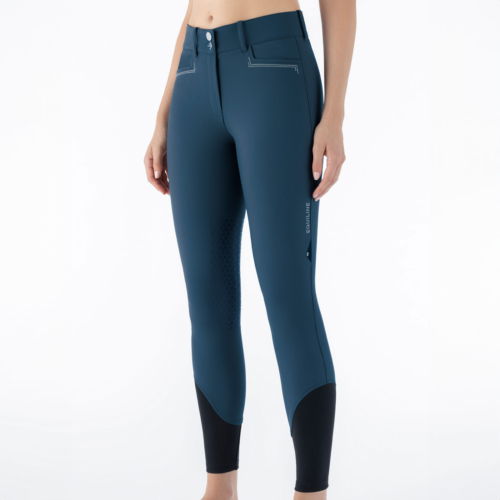 Equiline Womens High Waist Knee Grip Breeches Elver - Legion Blue - IT38/UK6