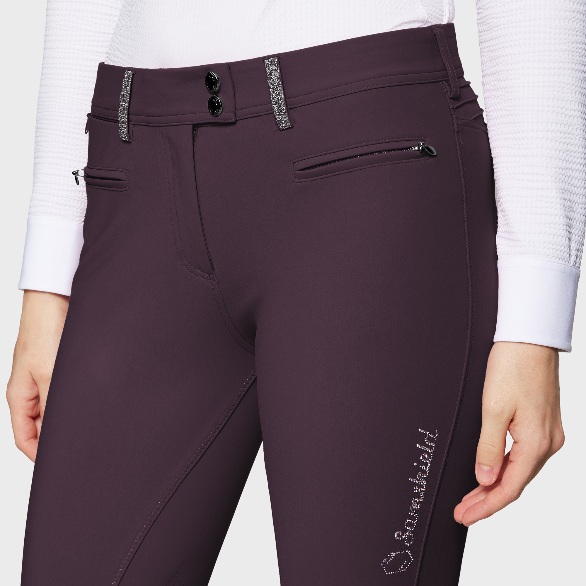 Samshield Womens Knee Grip Breeches Adele - Aubergine - Image 2