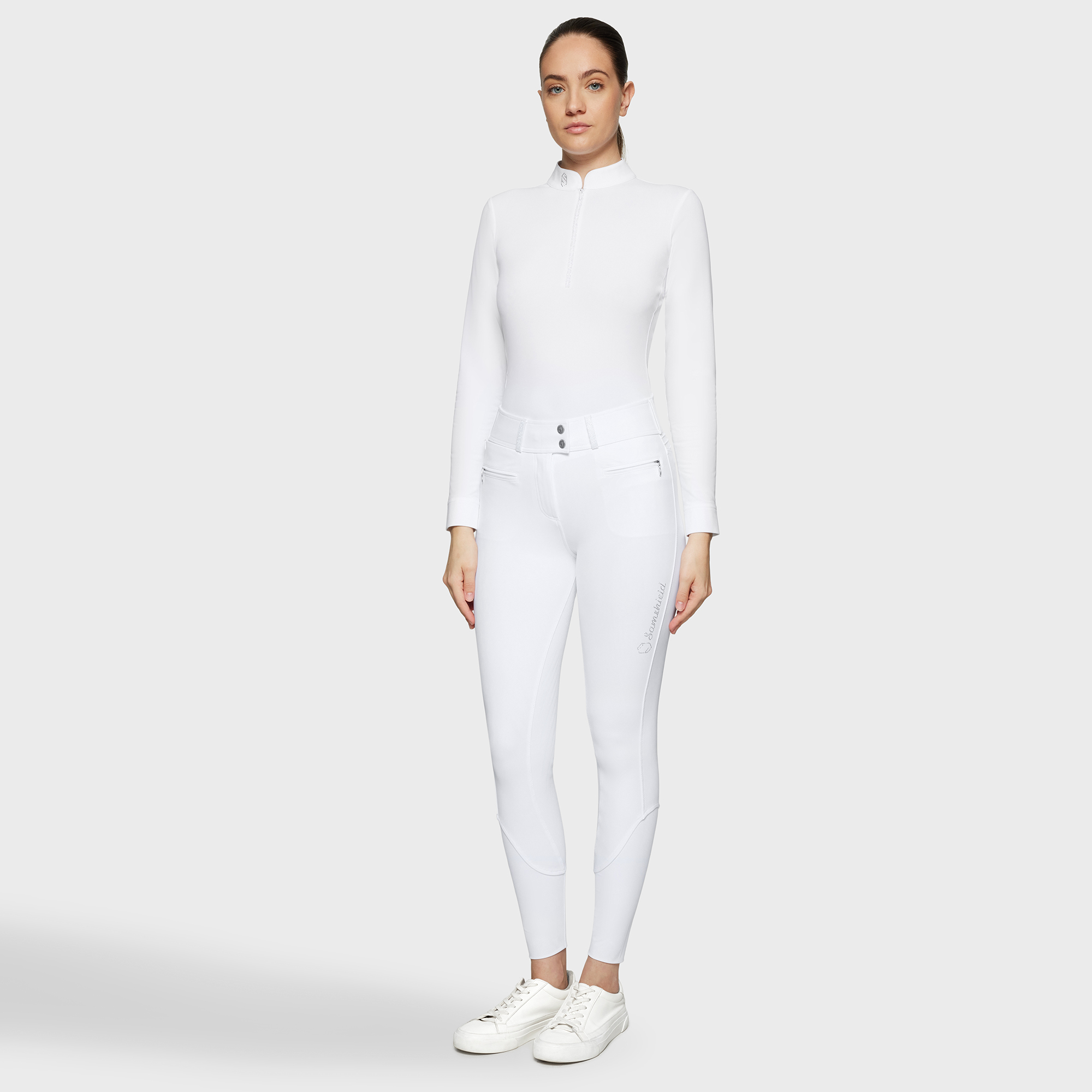 Samshield Womens High Waist Full Grip Breeches Claranova - White
