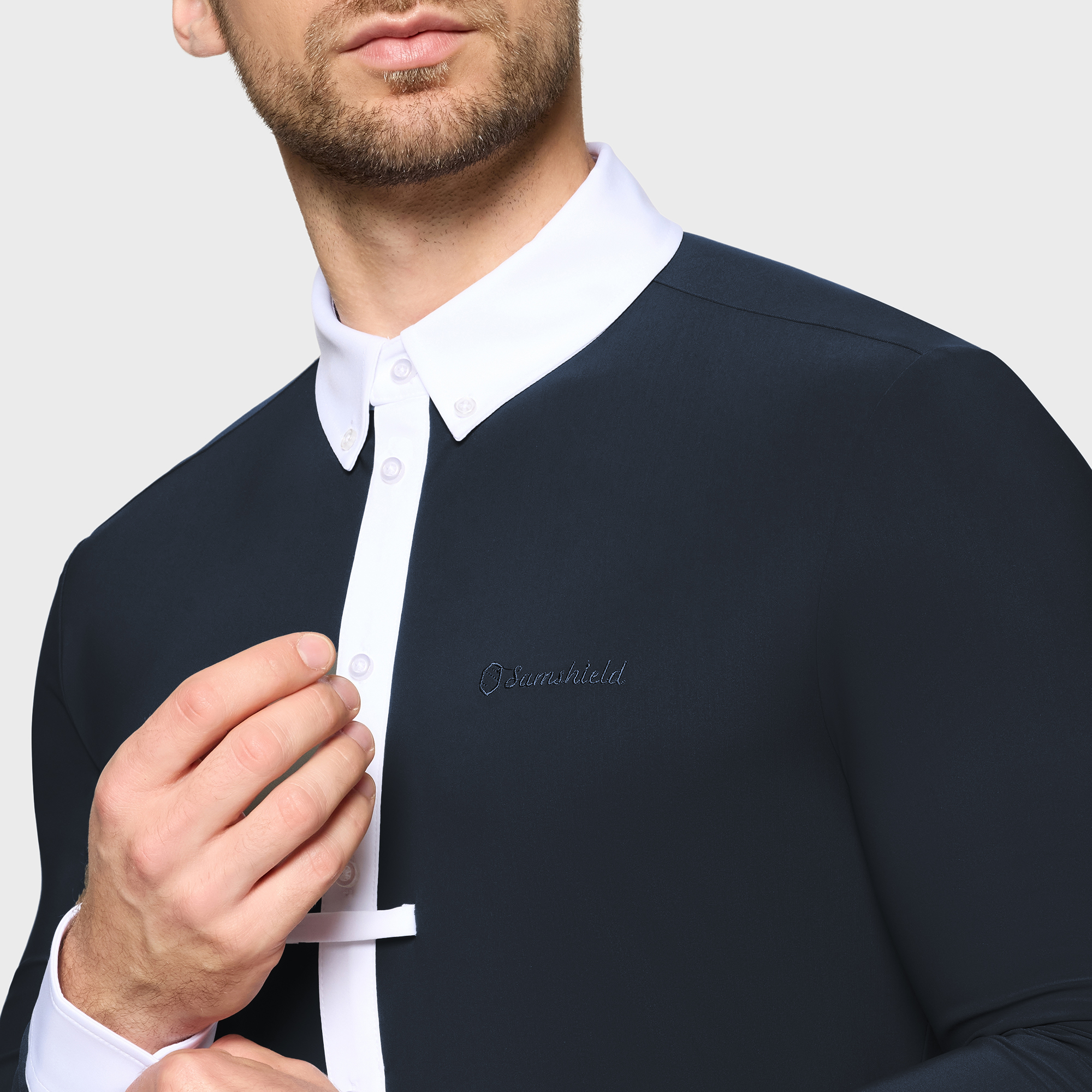 Samshield Mens Long Sleeved Competition Shirt Smith - Navy - Image 2