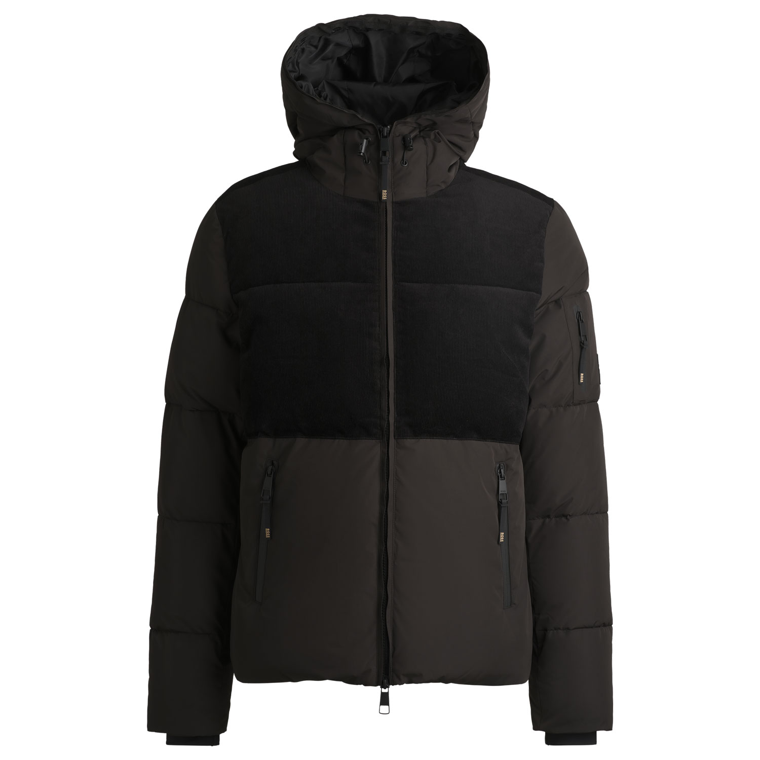 BOSS Equestrian Mens Cord Puffer Jacket Tomas - Black - Image 5