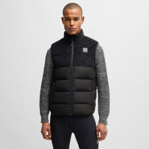 BOSS Equestrian Mens Cord Puffer Vest Arthur - Black