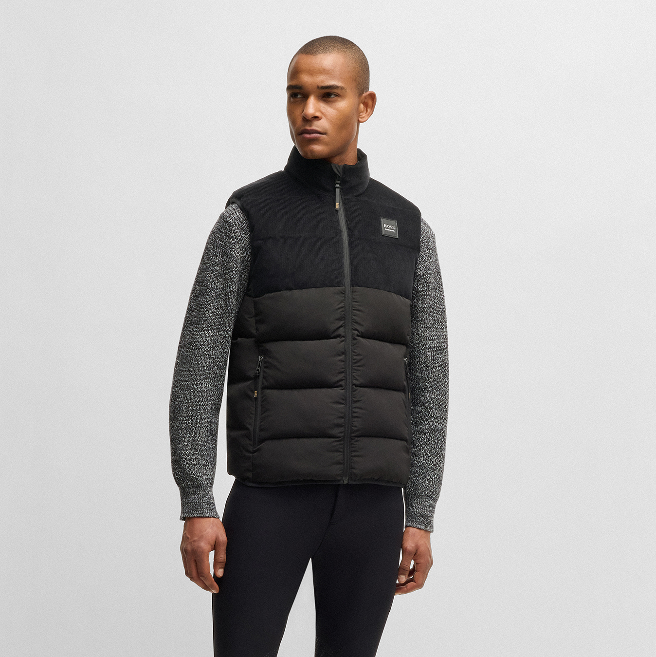 BOSS Equestrian Mens Cord Puffer Vest Arthur - Black - Image 5
