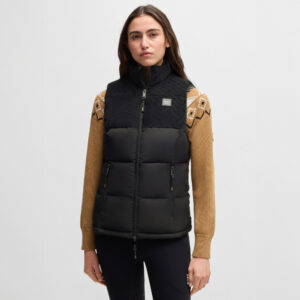 BOSS Equestrian Womens Cord Puffer Vest Viola - Black