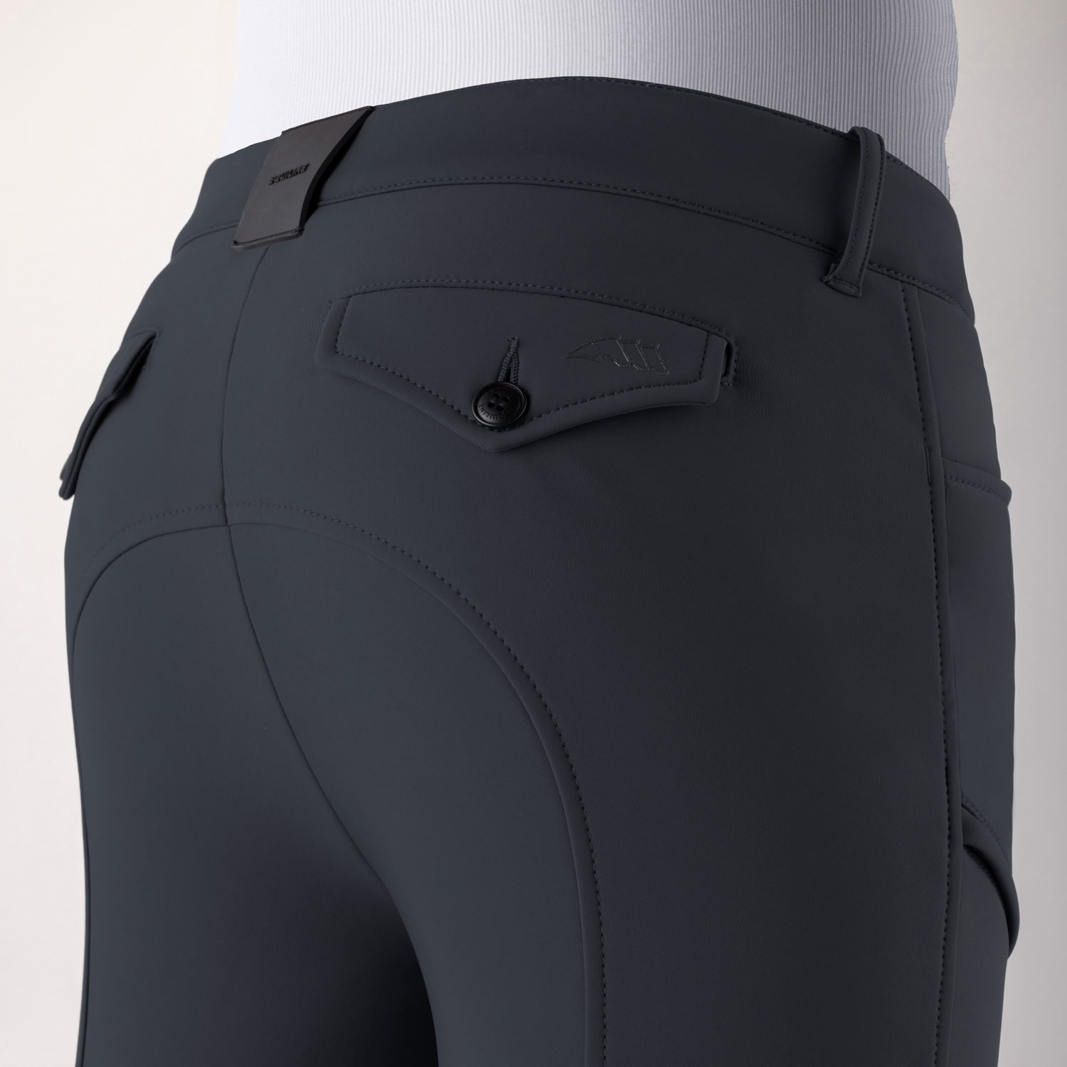 Equiline Mens Knee Grip Winter Breeches Crunok - Black - Image 4