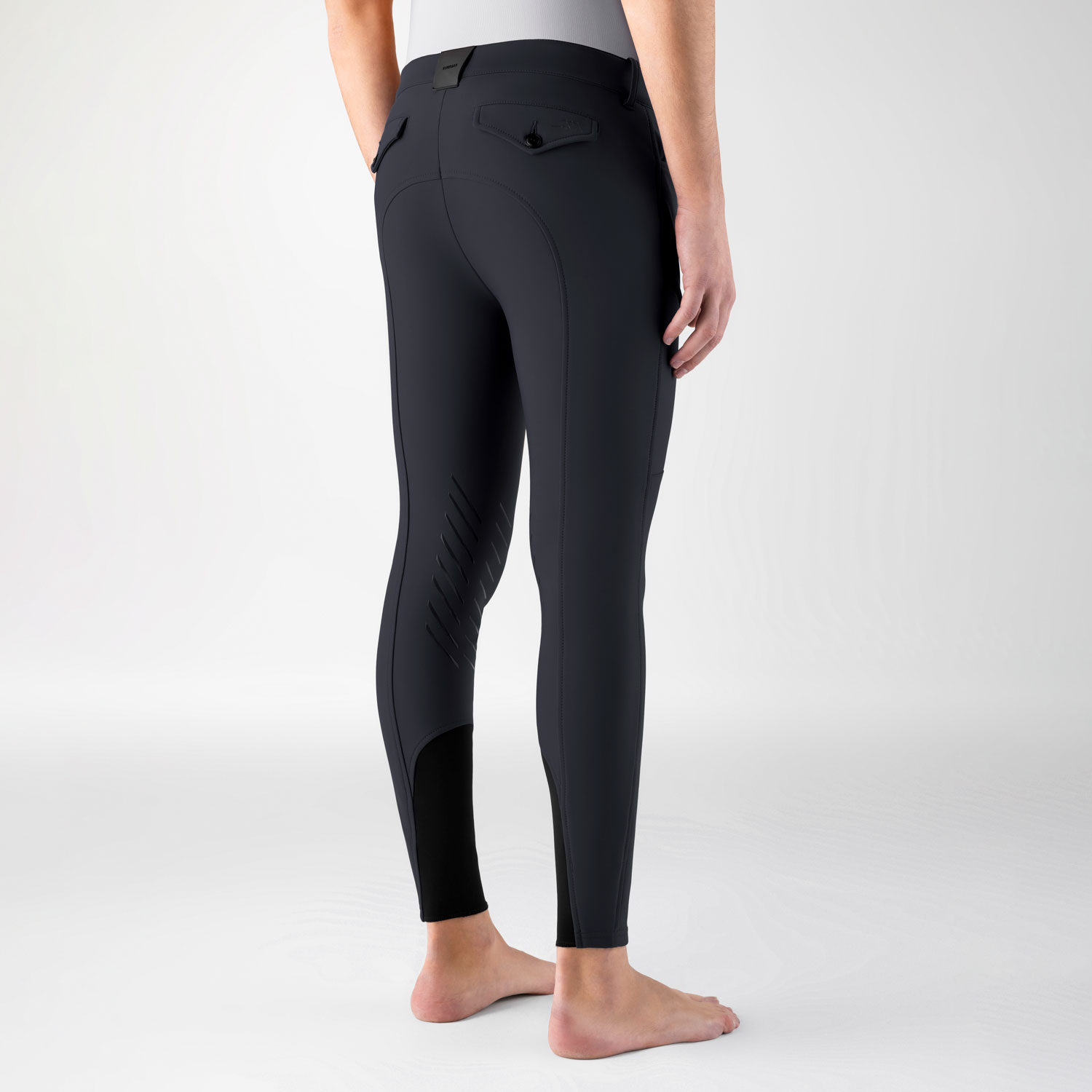 Equiline Mens Knee Grip Winter Breeches Crunok - Black - Image 2