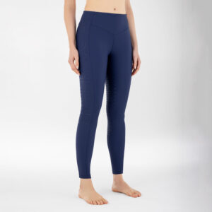 Equiline Womens High Waist Full Grip Winter Leggings CaisFH - Navy Peony