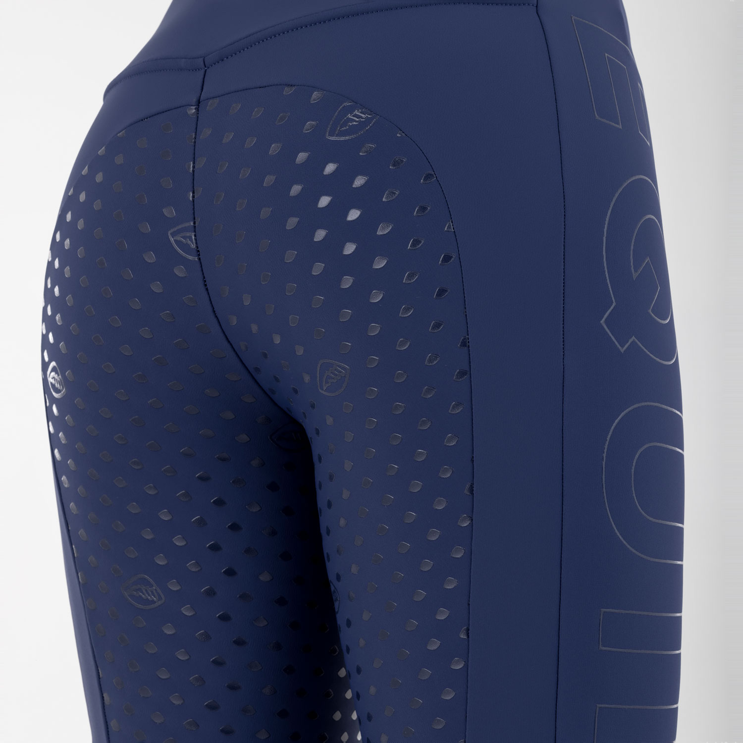 Equiline Womens High Waist Full Grip Winter Leggings CaisFH - Navy Peony - Image 4