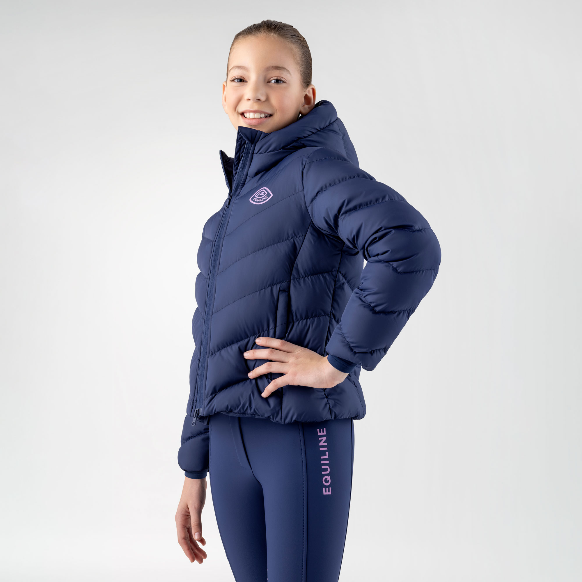 Equiline Junior Girls Bomber Jacket Cumin - Image 2