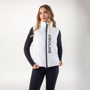 Equiline Womens Padded Vest Cilet - White