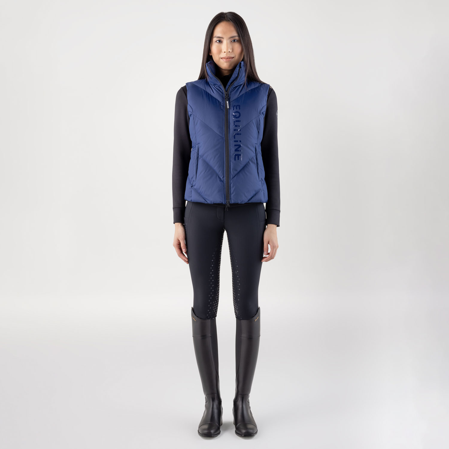 Equiline Womens Padded Vest Cilet - Navy Peony - Image 4