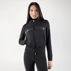 Equiline Womens Eco Fur Tech Hoodie Gur - Black