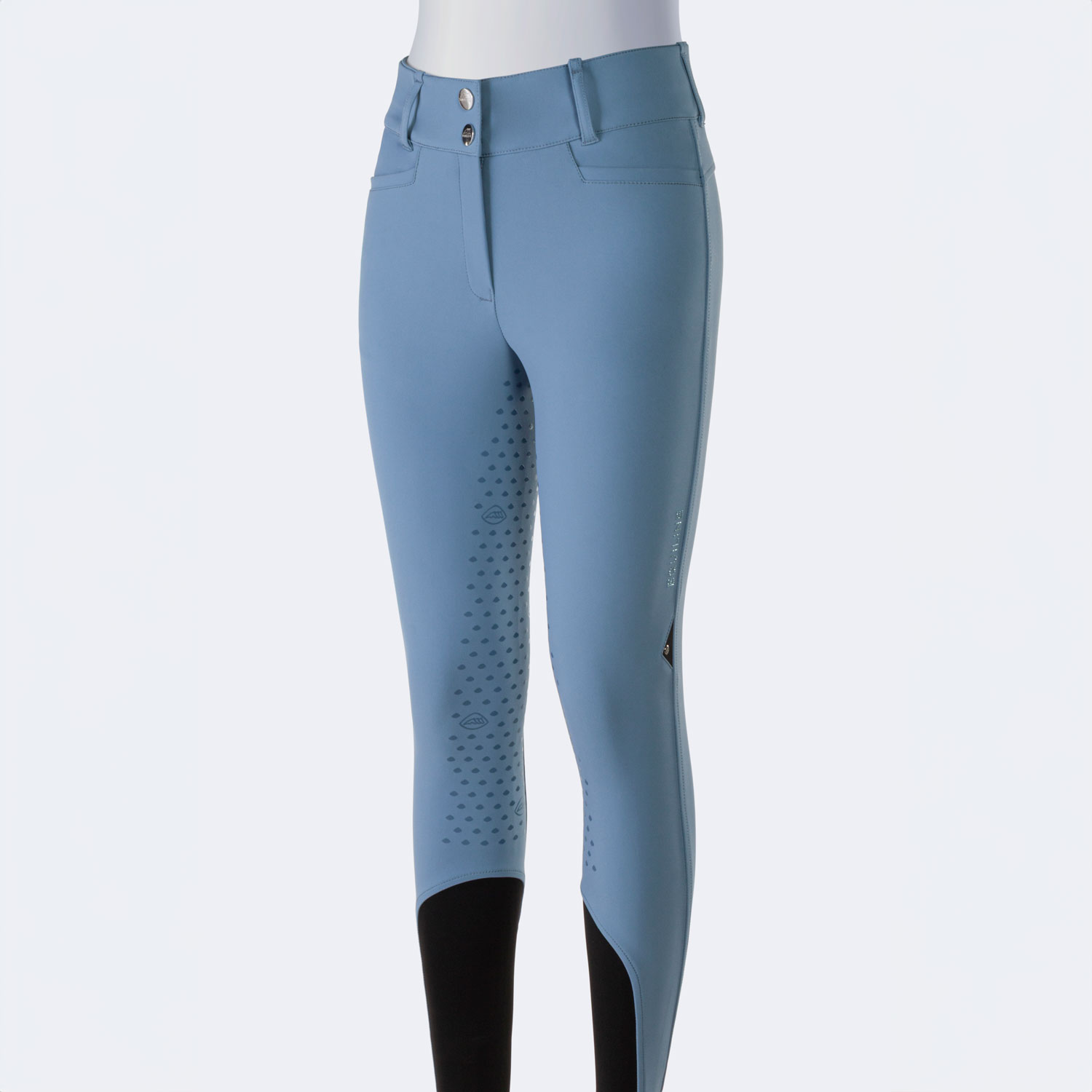 Equiline Womens High Waist Full Grip Breeches Eqedison - Provincial Blue