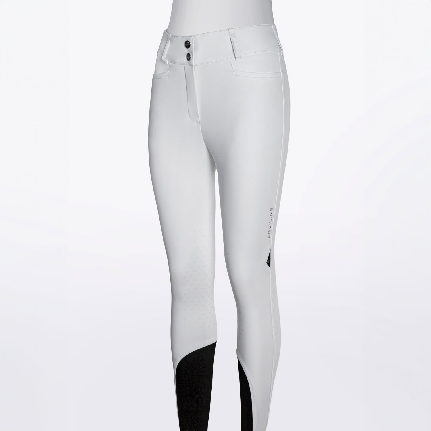 Equiline Womens High Waist Knee Grip Breeches Eqedison - White