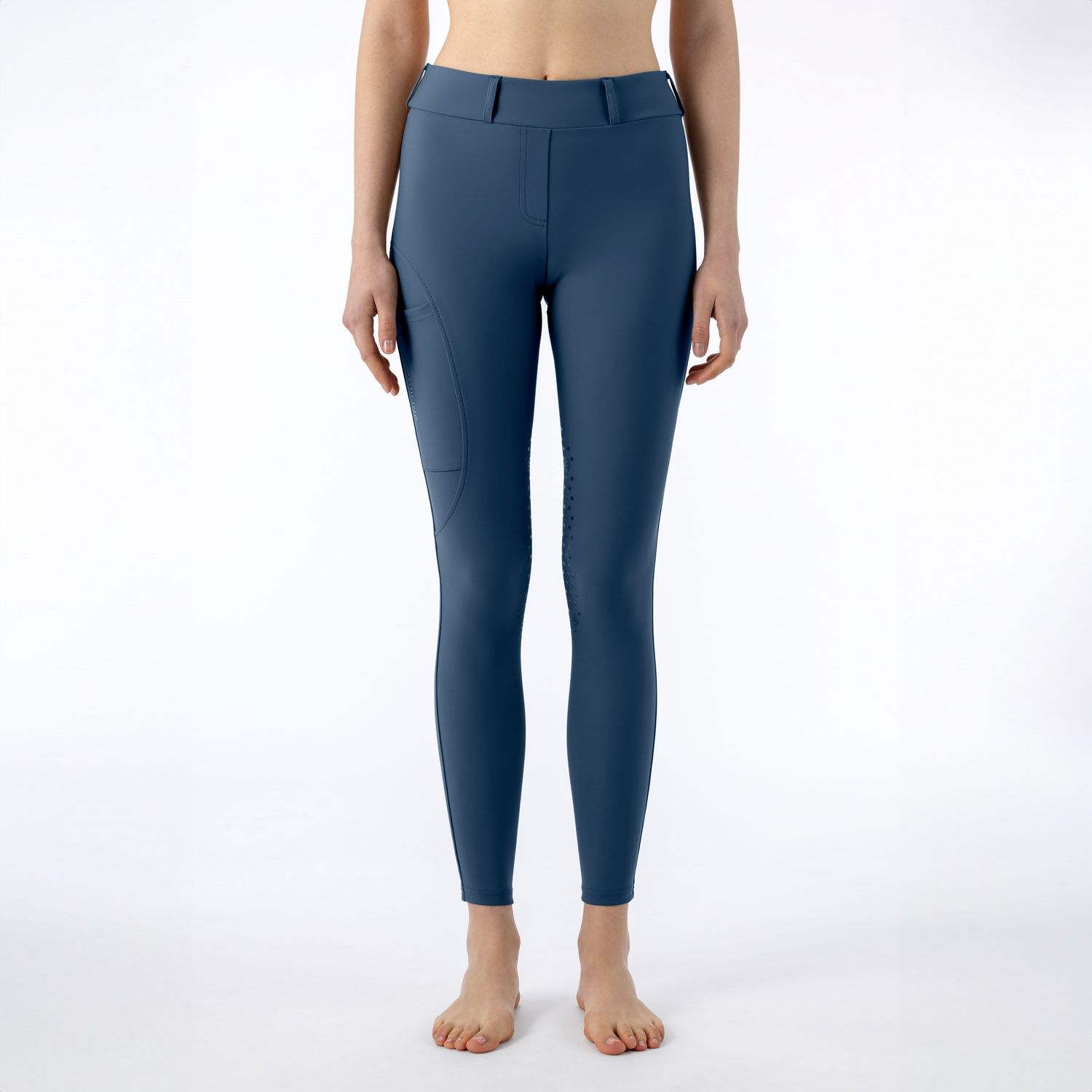 Equiline Womens High Waist Knee Grip Leggings Eqedna - Dark Denim