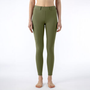Equiline Womens High Waist Knee Grip Leggings Eqedna - Loden Green