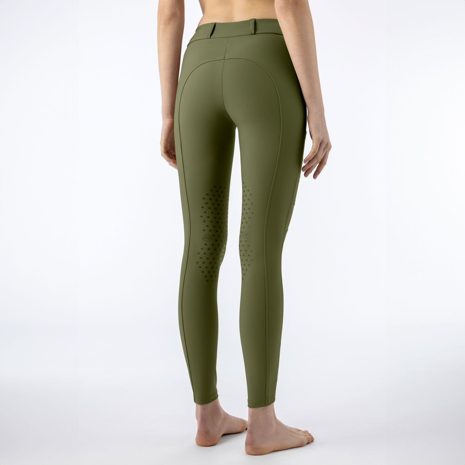 Equiline Womens High Waist Knee Grip Leggings Eqedna - Loden Green - Image 2