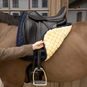 Kentucky Skin Friendly Sheepskin Dressage Saddle Pad - Navy
