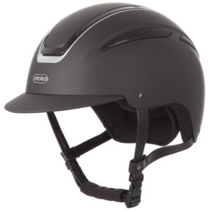 Evoke Callisto Classic Peak Riding Helmet - Black/Silver