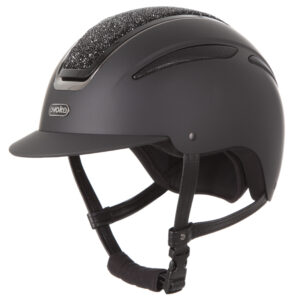 Evoke Callisto Classic Peak Riding Helmet - Black/Black Crystal